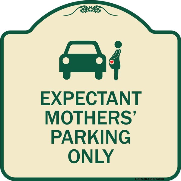 Expectant Mothers Parking W/ Graphic Heavy-Gauge Aluminum Sign, 18" L, 18" H, TG-1818-24028
